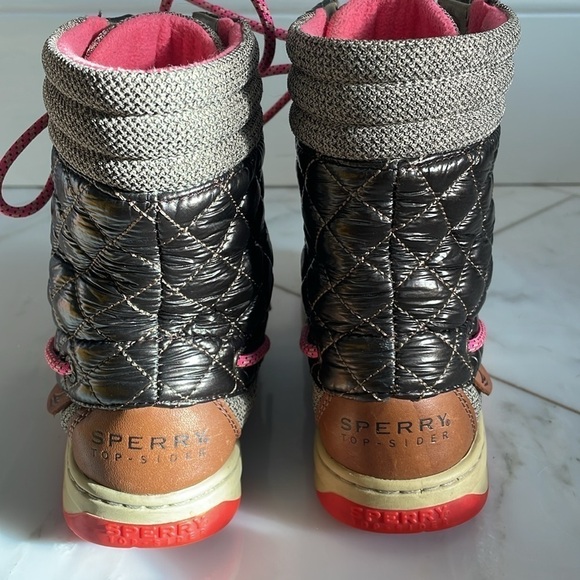 Sperry Top-sider quilted and leather high top boots, women 6.5 or big girl 4.5 - Picture 5 of 11